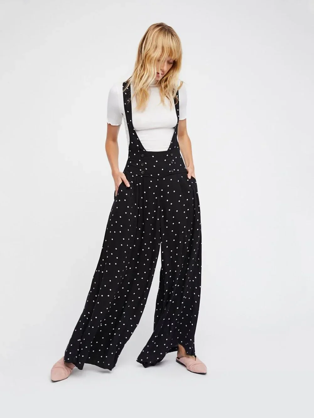 Free People Keep It Jumpin’ Jumper in Black Polka Dot - sz 6